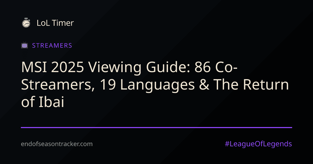 MSI 2025 Breaks Records: Ibai Returns, 86 Streamers & 19 Languages Set for Epic Broadcast