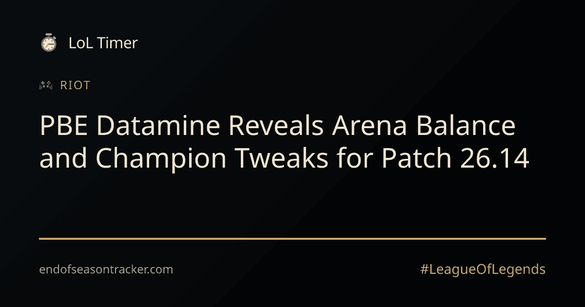 PBE Datamine Reveals Major Arena Balance and Champion Tweaks for Patch 26.14